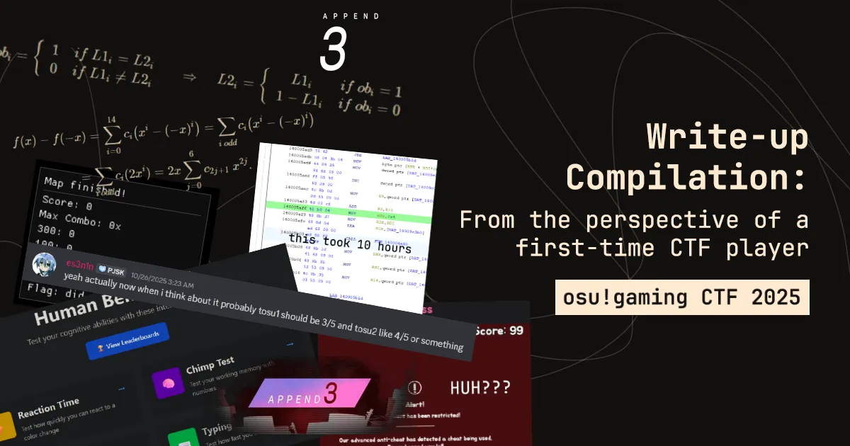 osu!gaming CTF 2025: Writeup Compilation