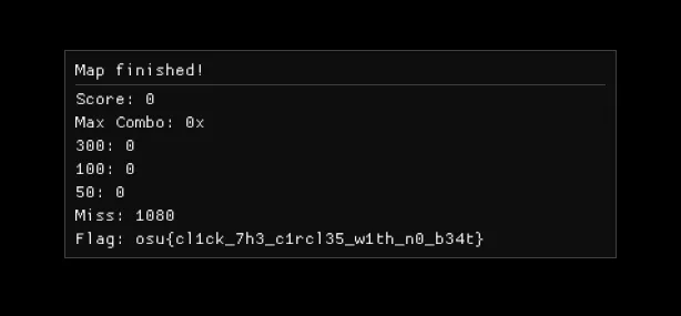Patched tosu.exe giving the flag